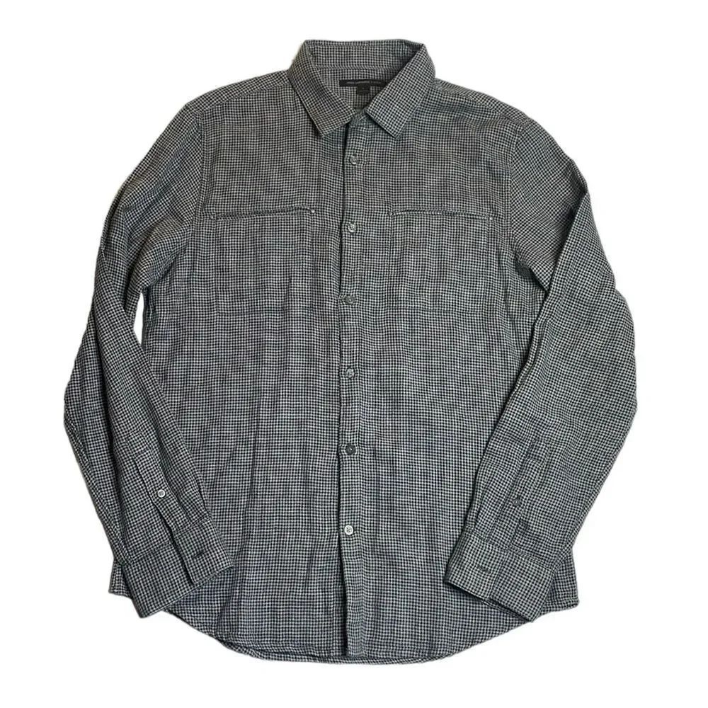 J. McLaughlin great and black checkered sport shirt flannel Large